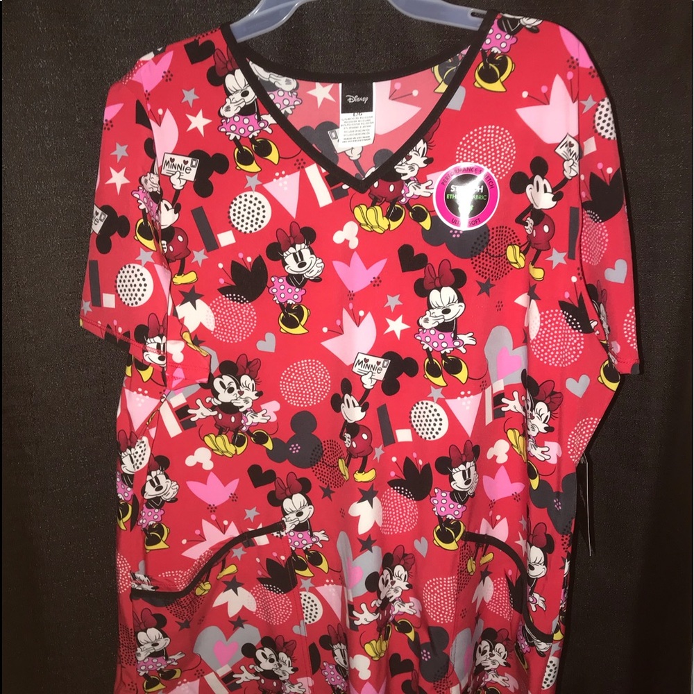 Minnie and Mickey scrub top